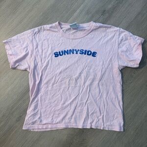 Cute “Sunnyside” Light Pink Cotton T-Shirt